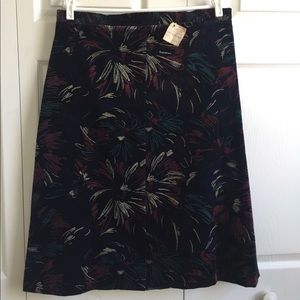 Vintage Navy Velvet Skirt Plus Size